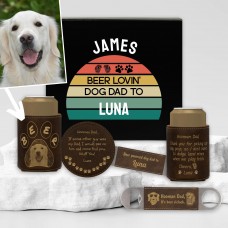 Funny Beer Lovin Dog Dad Photo Personalised Gift Set
