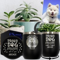 Proud Dog Mum to… Photo Tumbler Cup and Coaster Personalised Gift Set