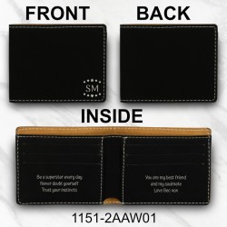 Initials With Stars Bifold Wallet (Black/Silver)