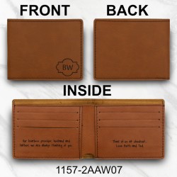Initials in Frame Bifold Wallet (Chestnut/Black)
