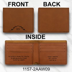 Initials in Semi-Leaf Bifold Wallet (Chestnut/Black)