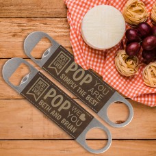 Best Dad Ever, You Are Simply the Best Rustic Brown Gold Leatherette Bottle Opener
