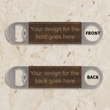 Design Your Own Rustic Brown Gold Leatherette Bottle Opener
