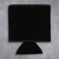 Design Your Own Black Silver Leatherette Stubby Holder