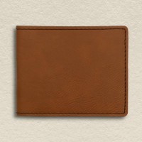 Name and Message Chestnut Leatherette Bi-Fold Wallet Gift for Him