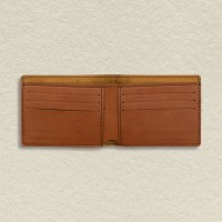 Framed Initials and Message Personalised Chestnut Brown Leatherette Bi-Fold Wallet Gift for Him