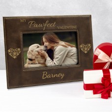 My Pawfect Valentine Rustic Brown and Gold Leatherette Photo Frame Small