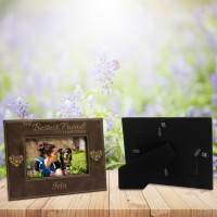 The Bestest Friends Have Paws Dog Lover Rustic Brown and Gold Leatherette Photo Frame Small