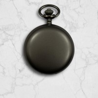 Casual Name and Message Engraved on Metal Grey Pocket Watch