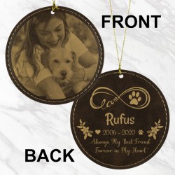 Forever in My Heart Photo Ornament (Rustic/Gold)