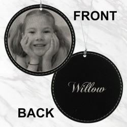 Photo and Name Ornament (Black/Silver)