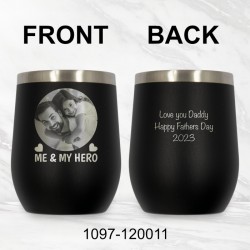 Photo With Hearts & Text Tumbler (Black/Silver)