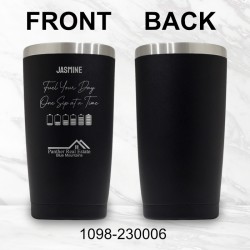 Fuel Your Day Travel Tumbler (Black/Silver)